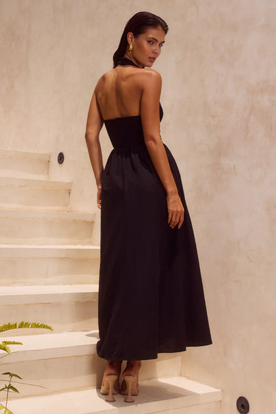HENRIETTA MIDI DRESS - BLACK