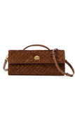 Suede Woven Clutch