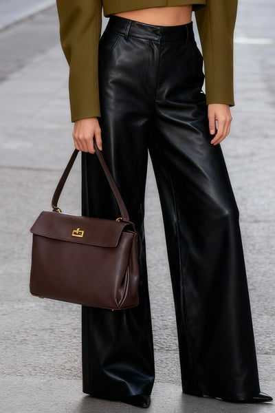 Leather Clasp Bag