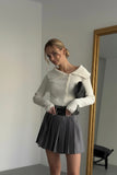 Pleated mini skirt