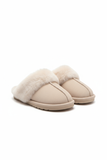 Fur-trimmed slippers