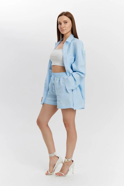 Set With Shorts Sky Blue Lovsun