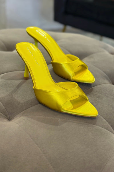 Satin Heeled Mules