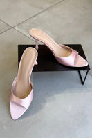 Satin Heeled Mules