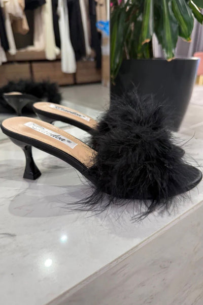 Shoes With Feathers black