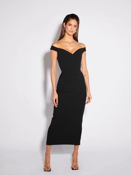 AAMI MIDI DRESS - BLACK