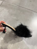Shoes With Feathers black