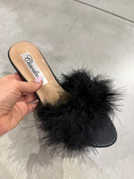 Shoes With Feathers black
